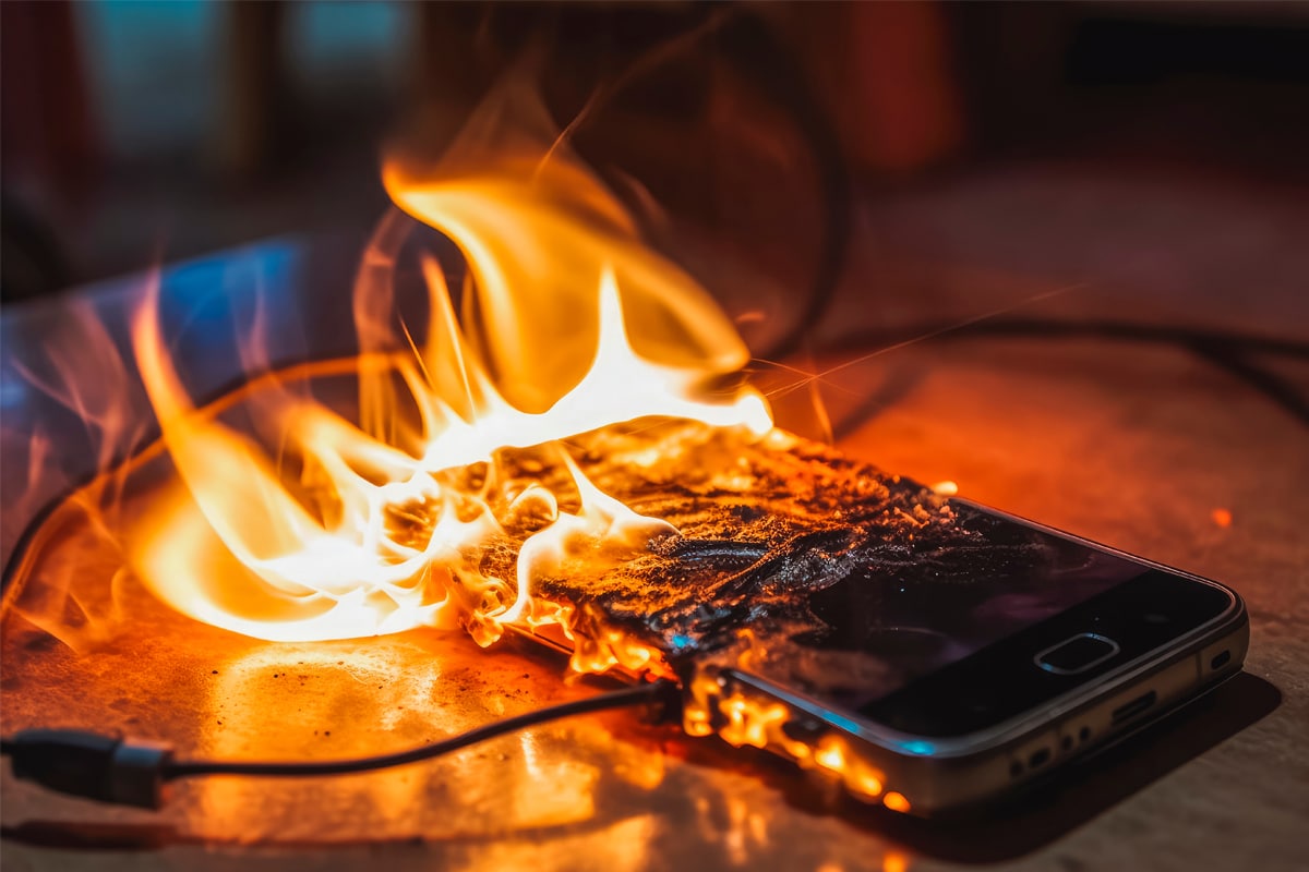 lithium battery catch fire