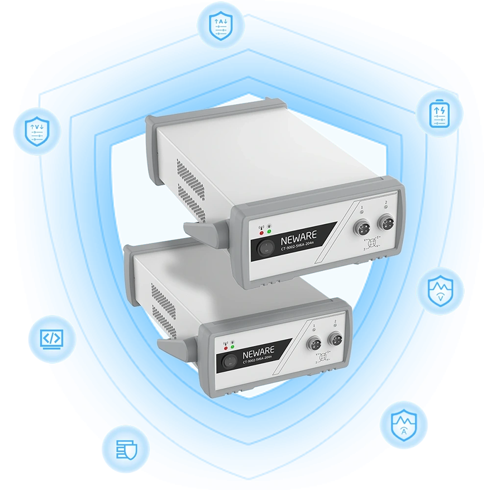 The NEWARE battery tester-neware CT-9002-5V6A-F-204 has a number of features designed to safely protect the test machine from working longer