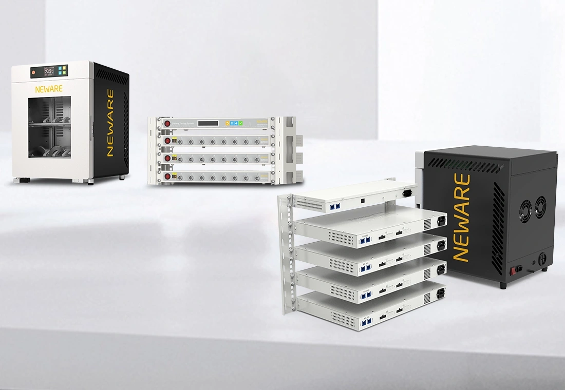 constant temperature test chamber, battery cell testing equipment, and computer are interconnected through channel wires and data communication cables to achieve hardware interconnectivity. The computer features integrated BTS (Battery Test System) for temperature control settings and battery cell testing